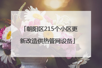 朝阳区215个小区更新改造供热管网设备